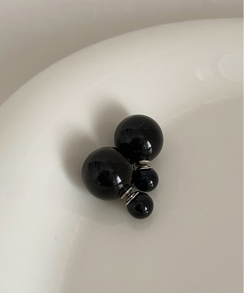 lit.Cy(リットシー)の「2way ボール パール キャッチピアス(ピアス(両耳用)・レディース・ブラック/シルバー/ホワイト系・FREE)」の5枚目の写真