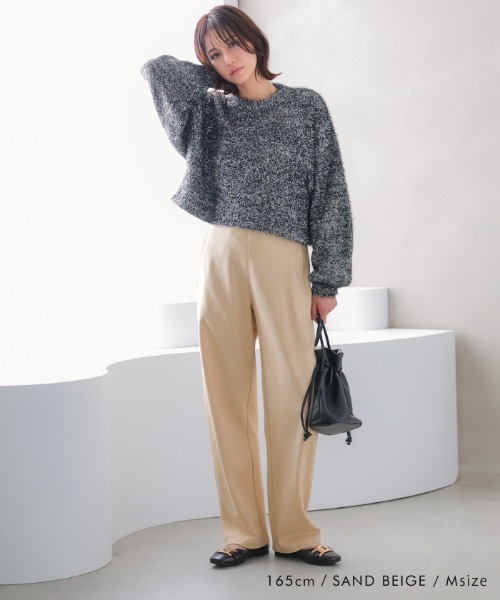 aquagarage(アクアガレージ)の「ストレッチカーブワイドパンツ(その他パンツ・レディース・チャコール/サンドベージュ/ブラック・L/M)」の10枚目の写真