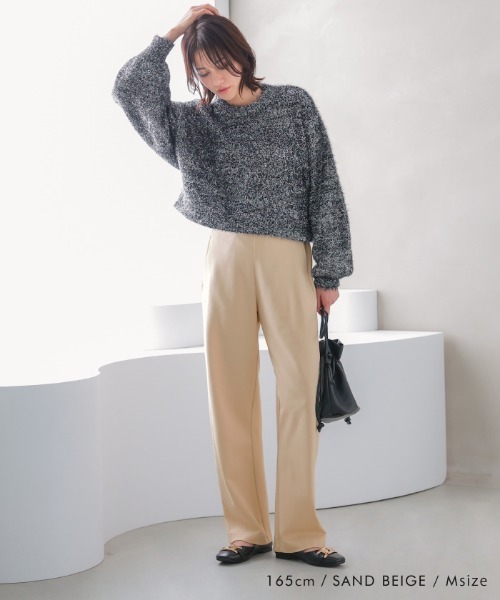 aquagarage(アクアガレージ)の「ストレッチカーブワイドパンツ(その他パンツ・レディース・チャコール/サンドベージュ/ブラック・L/M)」の11枚目の写真