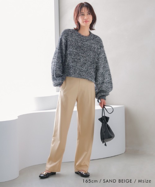 aquagarage(アクアガレージ)の「ストレッチカーブワイドパンツ(その他パンツ・レディース・チャコール/サンドベージュ/ブラック・L/M)」の12枚目の写真
