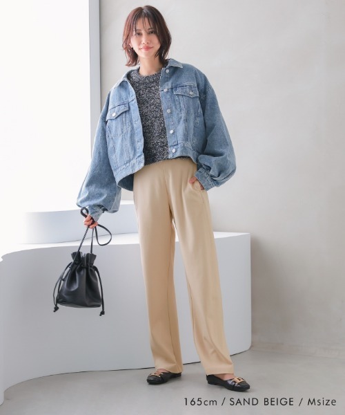 aquagarage(アクアガレージ)の「ストレッチカーブワイドパンツ(その他パンツ・レディース・チャコール/サンドベージュ/ブラック・L/M)」の15枚目の写真