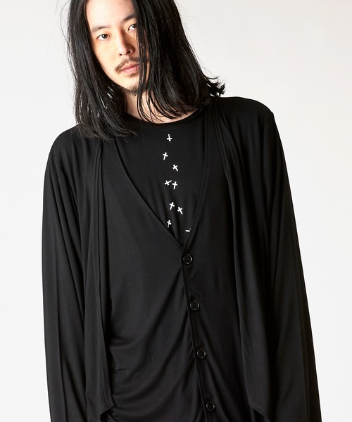 [NO ID.] Layered Drape Cardigan / многослойный драпированный кардиган