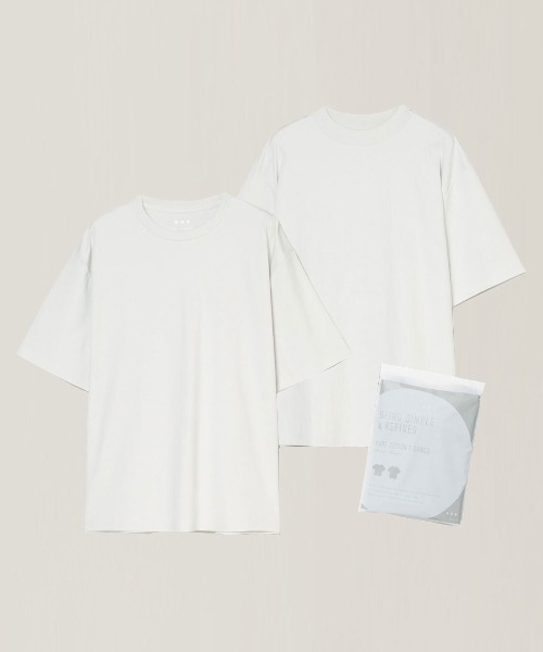 unisex】2パックTシャツ クルーネック/モックネック（Tシャツ