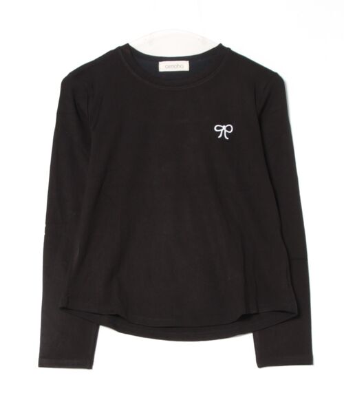 aimoha(アイモハ)の「リボン刺繍長袖カットソー(Tシャツ/カットソー・レディース・ブラック/ベージュ/グレー/ホワイト・FREE)」の13枚目の写真
