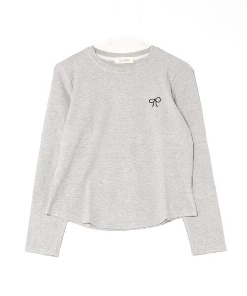 aimoha(アイモハ)の「リボン刺繍長袖カットソー(Tシャツ/カットソー・レディース・ブラック/ベージュ/グレー/ホワイト・FREE)」の14枚目の写真