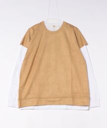 ※セット商品　ビッグノースリーブアンサンブル - スエードタッチノースリーブ＆ロングスリーブカットソー
