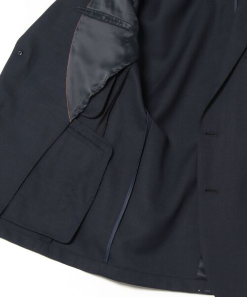 TAKA-Q(タカキュー)の「【ウール混 裏地ストレッチ】タカキュー 2ボタン ジャケット 組織紺(テーラードジャケット・メンズ・ネイビー・S/MEDIUM/LARGE/X-LARGE)」の3枚目の写真