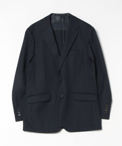 TAKA-Q(タカキュー)の「【ウール混 裏地ストレッチ】タカキュー 2ボタン ジャケット 組織紺(テーラードジャケット・メンズ・ネイビー・S/MEDIUM/LARGE/X-LARGE)」の4枚目の写真