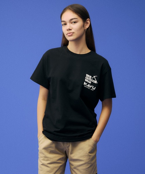 KAVU(カブー)の「KAVU/カブー High rock Tee/ハイロックティー(Tシャツ/カットソー・メンズ・ブラック/ホワイト/ナチュラル/ブルー・MEDIUM/X-LARGE/LARGE)」の5枚目の写真