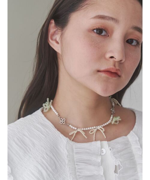 merry jenny（メリージェニー）の「お花畑のネックレス（ネックレス・レディース・イエロー/ピンク・FREE）」の5枚目の写真