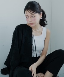 Petitjo | 小さいサイズ　ランダムリブスクエアタンクトップ　低身長さん・小柄女性(キャミソール)