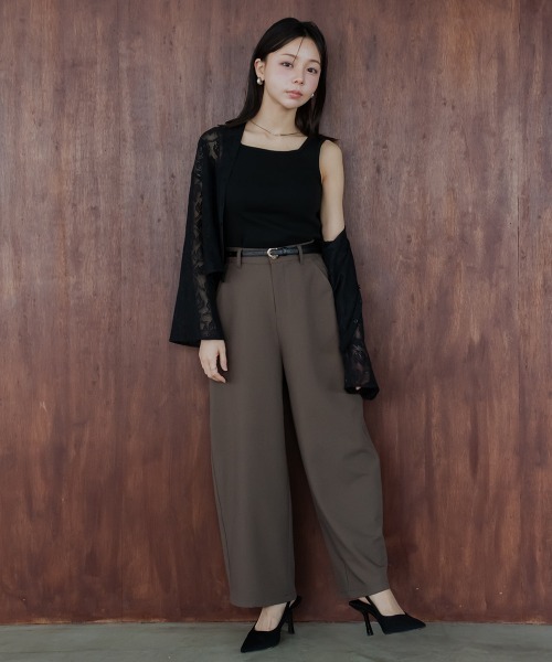 Petitjo（プッチージョ）の「小さいサイズ　ランダムリブスクエアタンクトップ　低身長さん・小柄女性（キャミソール・レディース・ブラック/モカ/ホワイト・PS/PM/PL/PSS）」の13枚目の写真