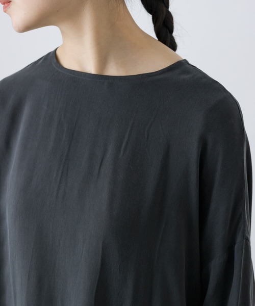 かぐれ（カグレ）の「『2サイズ展開』キュプラワイドワンピース（ワンピース・レディース・チャコールグレー/ブラック・0/1）」の21枚目の写真