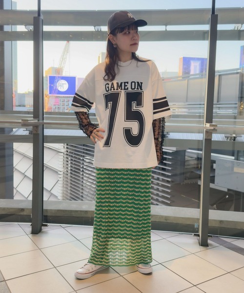 niko and...（ニコアンド）の「【MODE NORM CORE】ナミナミスカラップナロースカート（スカート・レディース・ピンク/グリーン/ブルー・MEDIUM/LARGE）」の11枚目の写真