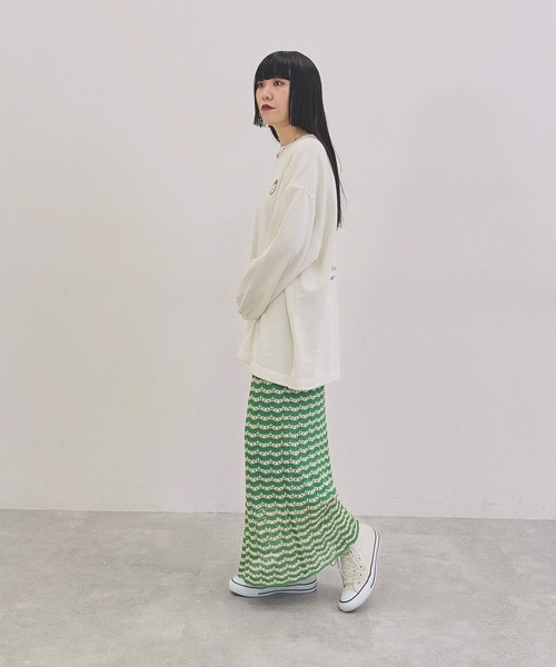 niko and...（ニコアンド）の「【MODE NORM CORE】ナミナミスカラップナロースカート（スカート・レディース・ピンク/グリーン/ブルー・MEDIUM/LARGE）」の12枚目の写真