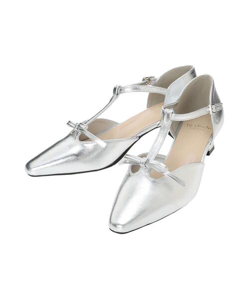 Te chichi TERRASSE（テチチテラス）の「Tストラップパンプス《2025spring catalog item》（パンプス・レディース・シルバー/オフホワイト/ブラック・L/M）」の12枚目の写真