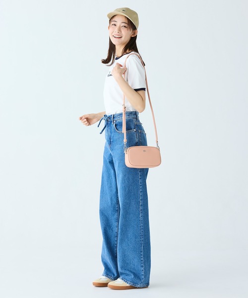 LACOSTE（ラコステ）の「ステッチネーミングリンガー半袖Tシャツ（Tシャツ/カットソー・レディース・ホワイト/ネイビー・36/34/38/40）」の13枚目の写真