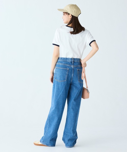 LACOSTE（ラコステ）の「ステッチネーミングリンガー半袖Tシャツ（Tシャツ/カットソー・レディース・ホワイト/ネイビー・36/34/38/40）」の14枚目の写真