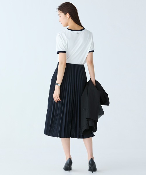 LACOSTE（ラコステ）の「ステッチネーミングリンガー半袖Tシャツ（Tシャツ/カットソー・レディース・ホワイト/ネイビー・36/34/38/40）」の17枚目の写真