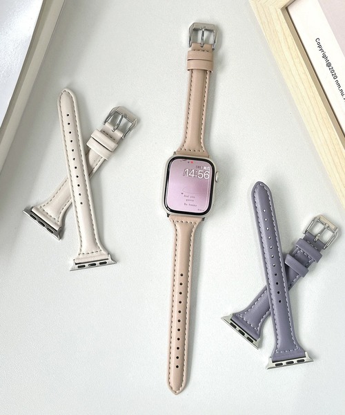 LUON(ルオン)の「LUON / Apple Watch Band / シンプル レザーベルト アップルウォッチ バンド(デジタル腕時計・レディース・ホワイト/ブラウン/パープル/アイボリー/ブラック/ブルー/ライトブラウン/グレー・A/B)」の2枚目の写真