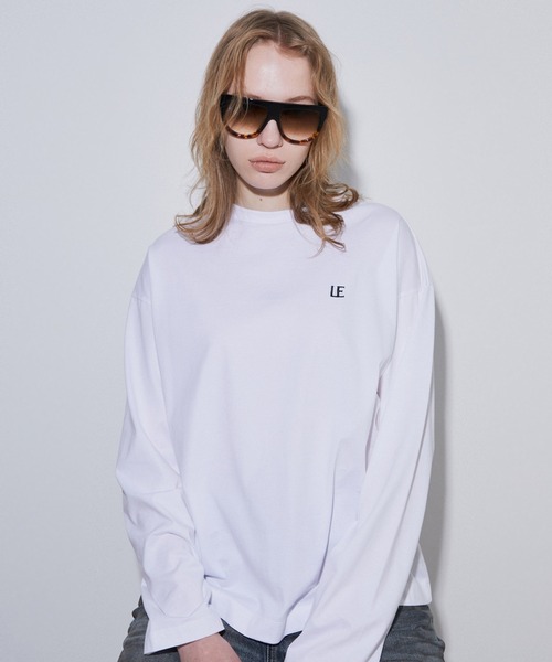 LE CIEL BLEU(ルシェルブルー)の「LEエンブロイダリーロングT / LE Embroidery Long T(Tシャツ/カットソー・レディース・チャコールグレー/オフホワイト/ライトブルー・36)」の4枚目の写真