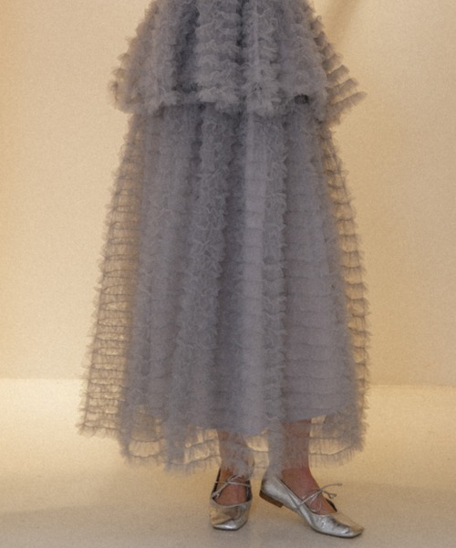 【HONEY MI HONEY】tulle long skirt tulle long skirt