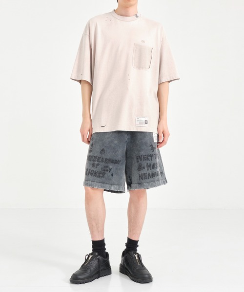 MIHARAYASUHIRO(ミハラヤスヒロ)の「【Maison MIHARAYASUHIRO/ メゾンミハラヤスヒロ】BLEACHED SHORTS(その他パンツ・メンズ・ブラック・44/46)」の2枚目の写真