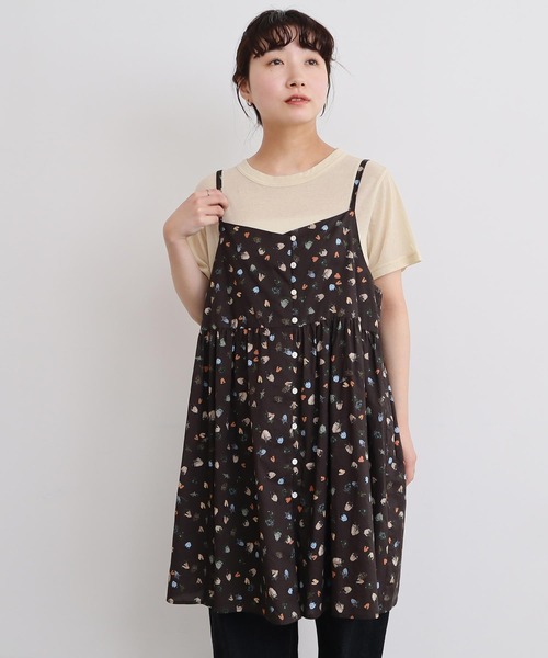 ちぎりいちごプリント　チュニックキャミ　アトリエドゥサボン l'atelier du savon（アトリエドサボン）の「ちぎりいちごプリント