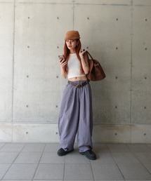 その他パンツ（ブルー・ネイビー/青色系・チェック柄）ファッション