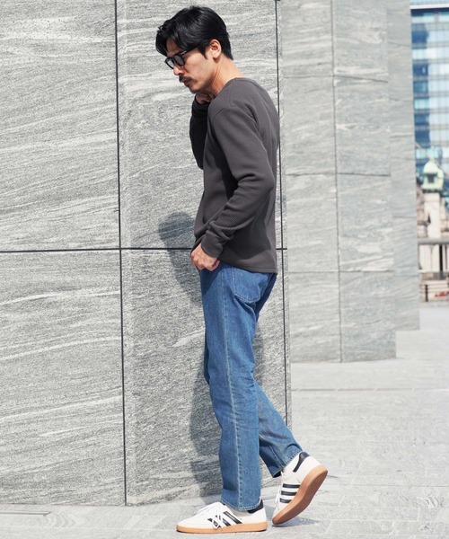 jiggys shop(ジギーズショップ)の「ワッフル編み サーマル クルーネック ロンT カットソー(Tシャツ/カットソー・メンズ・ブラック/アイボリー/ピンク系その他/チャコールグレー/ホワイト・MEDIUM/X-LARGE/LARGE)」の10枚目の写真