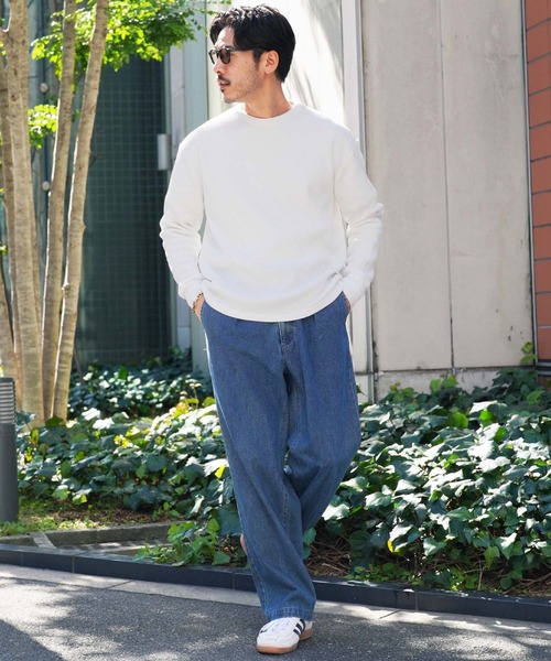 jiggys shop(ジギーズショップ)の「ワッフル編み サーマル クルーネック ロンT カットソー(Tシャツ/カットソー・メンズ・ブラック/アイボリー/ピンク系その他/チャコールグレー/ホワイト・MEDIUM/X-LARGE/LARGE)」の20枚目の写真