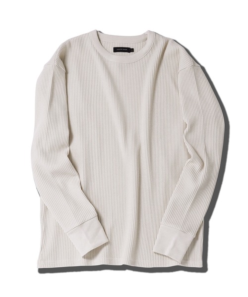 jiggys shop(ジギーズショップ)の「ワッフル編み サーマル クルーネック ロンT カットソー(Tシャツ/カットソー・メンズ・ブラック/アイボリー/ピンク系その他/チャコールグレー/ホワイト・MEDIUM/X-LARGE/LARGE)」の22枚目の写真