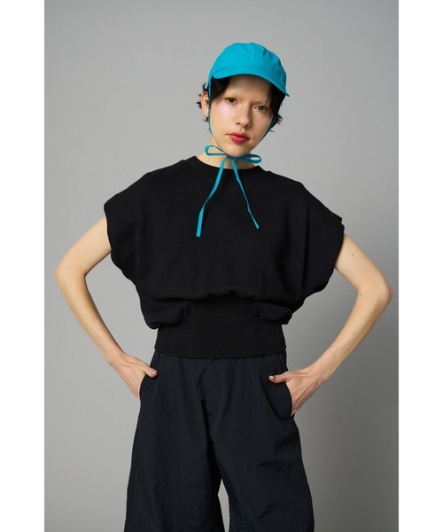 HeRIN.CYE(ヘリンドットサイ)の「Box cut vest ボックスカットベスト(Tシャツ/カットソー・レディース・ブラック/グレー/レッド・FREE)」の1枚目の写真
