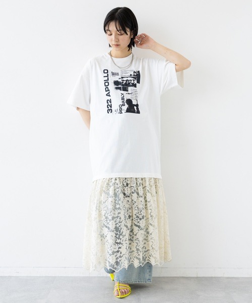 RAGEBLUE（レイジブルー）の「ヴィンテージレースドッキングロックプリントワンピース（ワンピース・レディース・ホワイト/ブラック・FREE）」の8枚目の写真