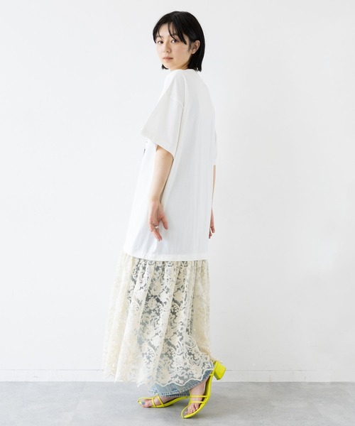 RAGEBLUE（レイジブルー）の「ヴィンテージレースドッキングロックプリントワンピース（ワンピース・レディース・ホワイト/ブラック・FREE）」の6枚目の写真