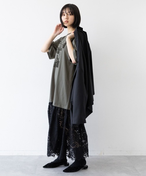 RAGEBLUE（レイジブルー）の「ヴィンテージレースドッキングロックプリントワンピース（ワンピース・レディース・ホワイト/ブラック・FREE）」の3枚目の写真