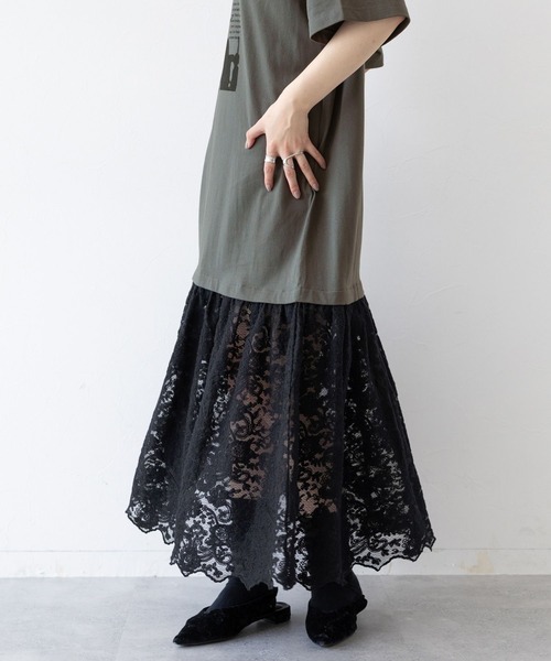 RAGEBLUE（レイジブルー）の「ヴィンテージレースドッキングロックプリントワンピース（ワンピース・レディース・ホワイト/ブラック・FREE）」の20枚目の写真