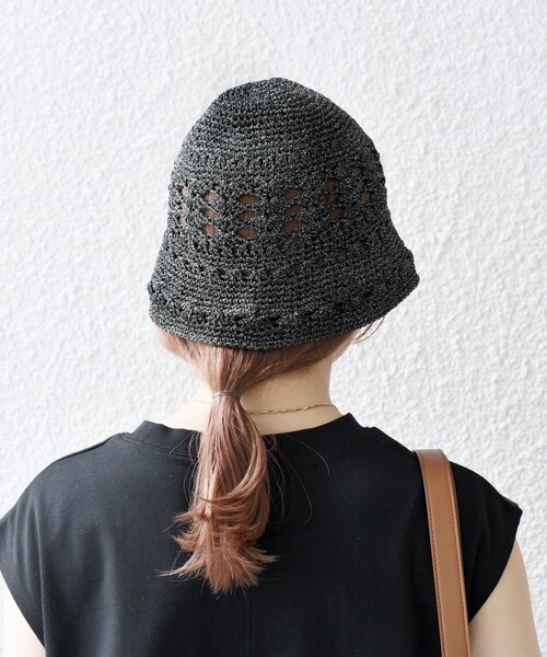 新品⭐Jena espace merveilleux 麦わら 帽子 ハット 黑 ハット EE08―441 | ENTWURFEIN (Women)/エントワフェイン