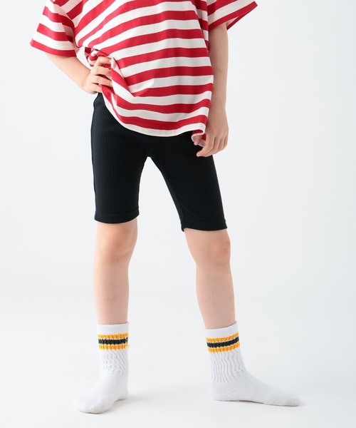 BAYFLOW（ベイフロー）の「[選べる丈シリーズ!]5分丈レギンス(KIDS)（レギンス/スパッツ・キッズ・ライトグレー/パープル/ブラック・140cm/130cm/120cm/110cm/150cm）」の2枚目の写真