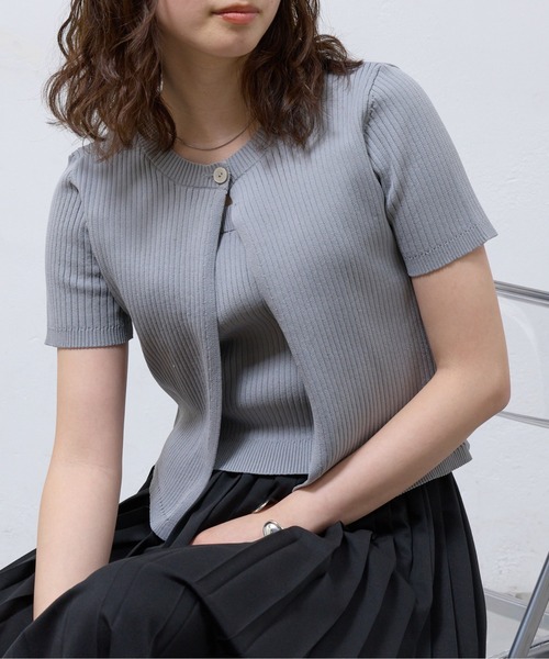 COLONY 2139(コロニートゥーワンスリーナイン)の「WEB限定/アンサンブルライクリブニットカーディガン(ニット/セーター・レディース・オフホワイト/グレー/ブラック・FREE)」の1枚目の写真