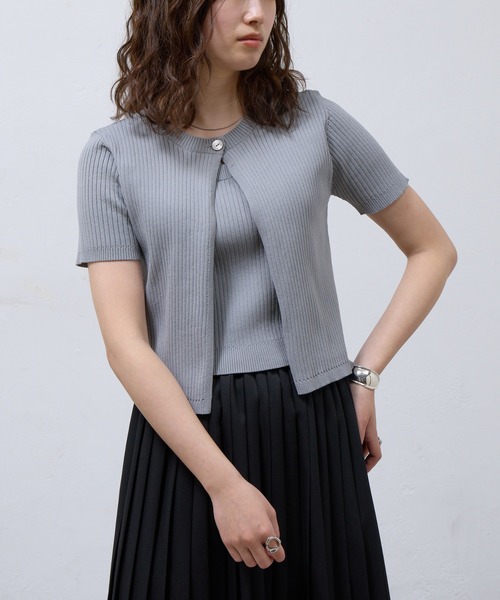 COLONY 2139(コロニートゥーワンスリーナイン)の「WEB限定/アンサンブルライクリブニットカーディガン(ニット/セーター・レディース・オフホワイト/グレー/ブラック・FREE)」の20枚目の写真