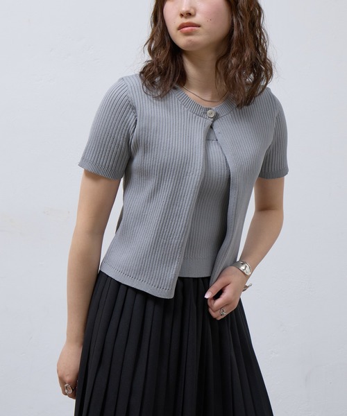 COLONY 2139(コロニートゥーワンスリーナイン)の「WEB限定/アンサンブルライクリブニットカーディガン(ニット/セーター・レディース・オフホワイト/グレー/ブラック・FREE)」の19枚目の写真