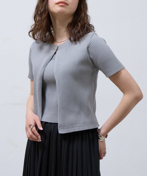 COLONY 2139(コロニートゥーワンスリーナイン)の「WEB限定/アンサンブルライクリブニットカーディガン(ニット/セーター・レディース・オフホワイト/グレー/ブラック・FREE)」の17枚目の写真