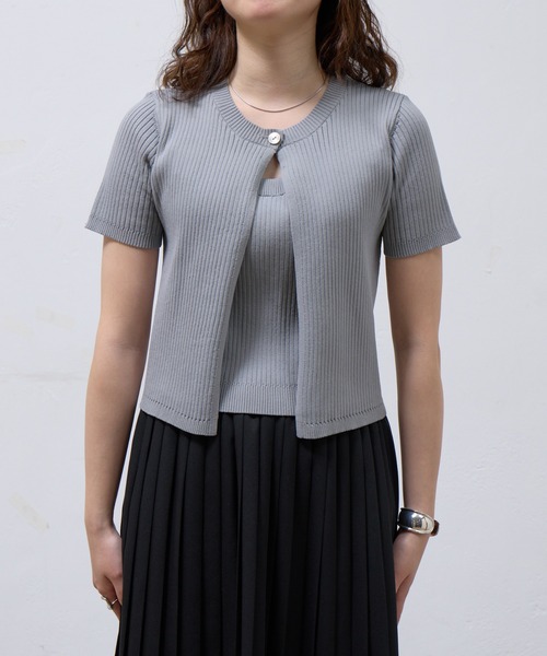 COLONY 2139(コロニートゥーワンスリーナイン)の「WEB限定/アンサンブルライクリブニットカーディガン(ニット/セーター・レディース・オフホワイト/グレー/ブラック・FREE)」の12枚目の写真