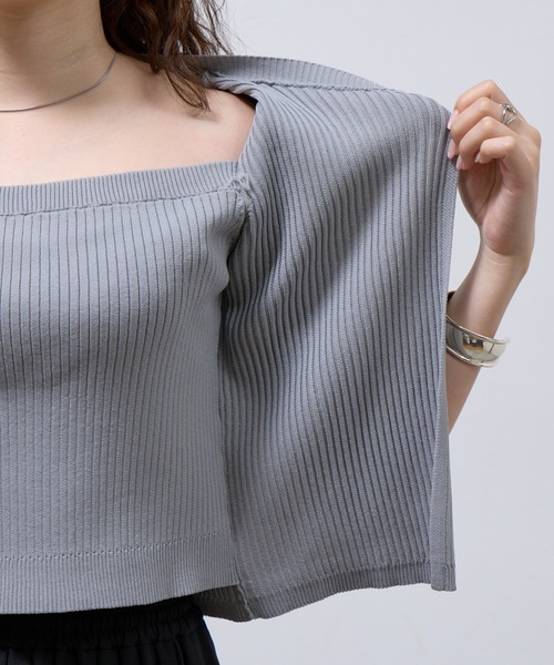 COLONY 2139(コロニートゥーワンスリーナイン)の「WEB限定/アンサンブルライクリブニットカーディガン(ニット/セーター・レディース・オフホワイト/グレー/ブラック・FREE)」の9枚目の写真