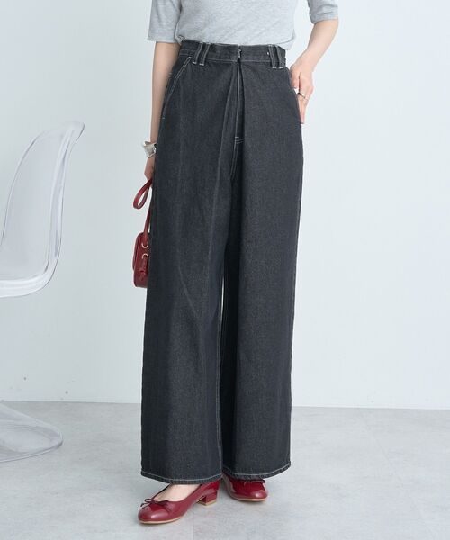 セール】フロントタックデニムパンツ（デニムパンツ）｜earth