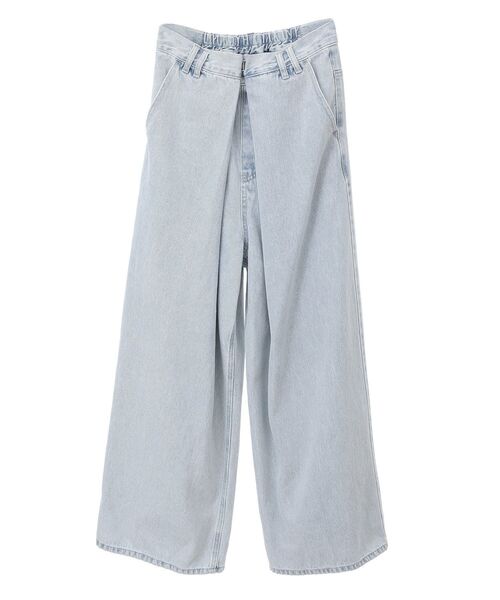 earth music&ecology（アースミュージックアンドエコロジー）の「フロントタックデニムパンツ（デニムパンツ・レディース・ライトインディゴブルー/ブラック・S/M）」の16枚目の写真