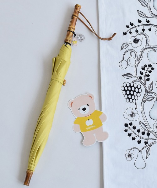 utatane（ウタタネ）の「utatane×Kuovi 日傘 完全遮光100％ 晴雨兼用 utataneくまちゃん＆果樹園 チャーム付 ストレートハンドル（長傘・レディース・イエロー/レッド/グリーン/ワイン・FREE）」の22枚目の写真