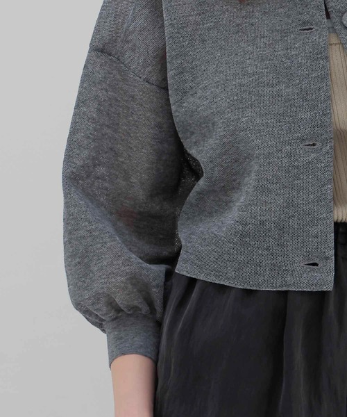 DRESSLAVE（ドレスレイブ）の「ALLONGE sheer cardigan(シアーカーディガン)（カーディガン/ボレロ・レディース・ホワイト/グレー/イエロー/ブルー/ネイビー/レッド・38）」の10枚目の写真