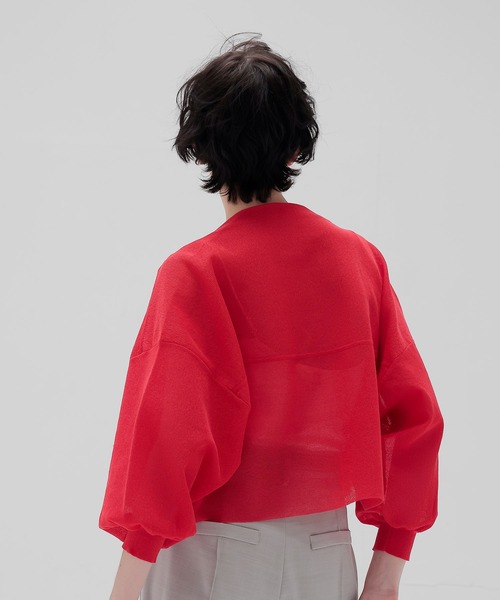 DRESSLAVE（ドレスレイブ）の「ALLONGE sheer cardigan(シアーカーディガン)（カーディガン/ボレロ・レディース・ホワイト/グレー/イエロー/ブルー/ネイビー/レッド・38）」の17枚目の写真